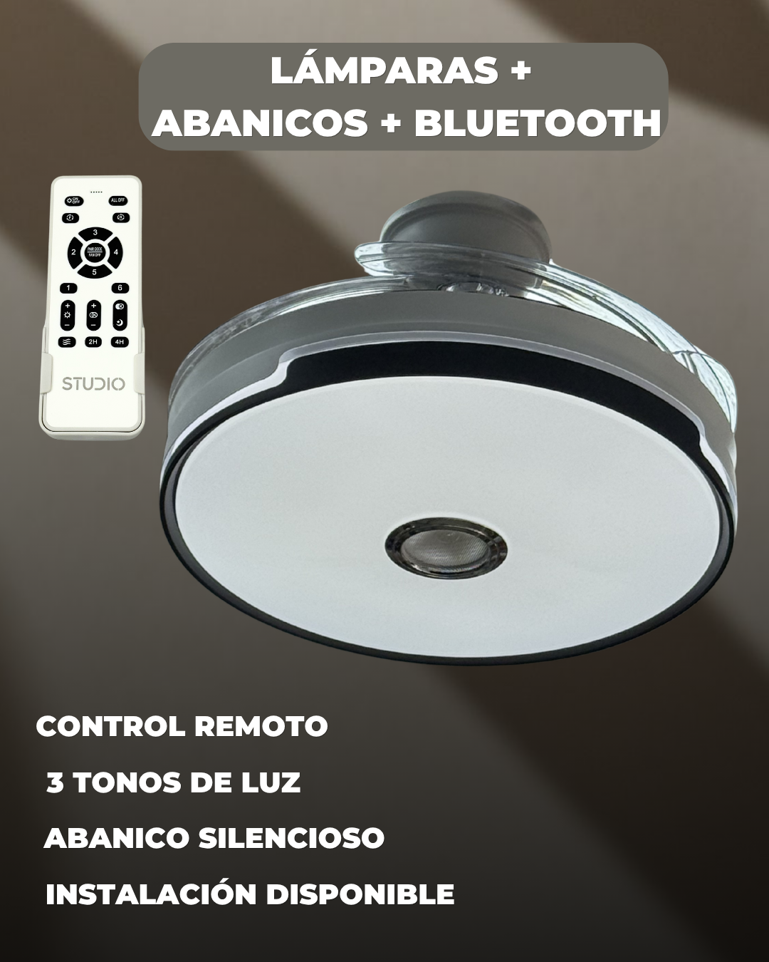 ABANICO TIPO LAMPARA CON BLUETOOTH ESTANDAR