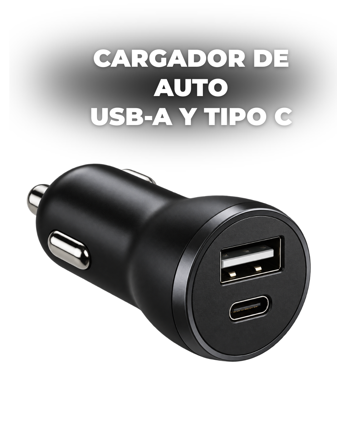Cargador carro USB + Tipo C